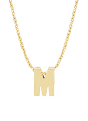 Yellow gold pendant M, Alphabet