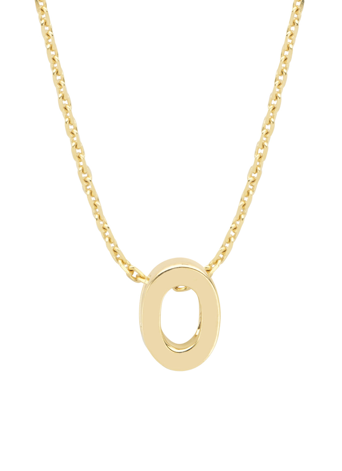 Yellow gold pendant o, alphabet