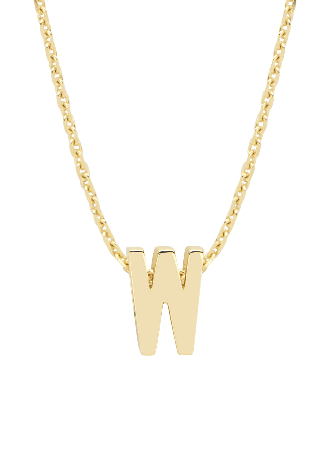 Geelgouden hanger W, Alphabet