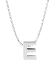 White gold pendant E, Alphabet