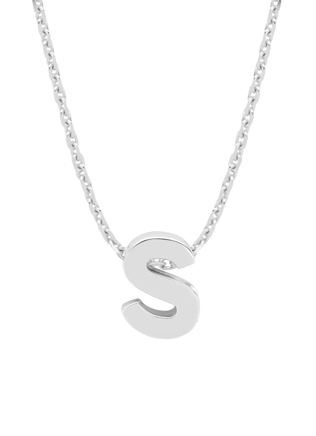Witgouden hanger S, Alphabet