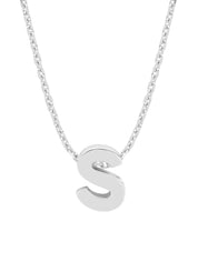 Witgouden hanger S, Alphabet