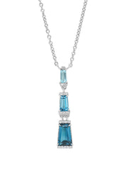 Witgouden collier, 0.91 ct london topaas, Gallery