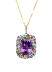 Geelgouden collier, 20.39 ct paarse amethist, Gallery