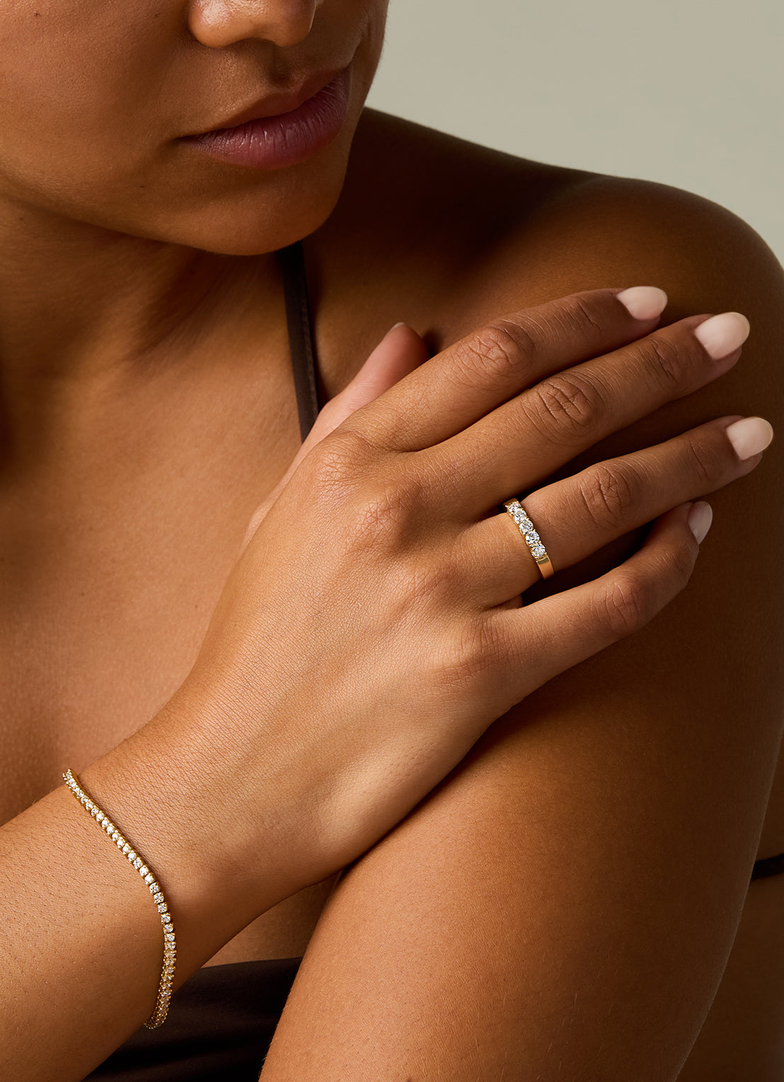 Yellow gold ring, 0.55 ct diamond, Wedding