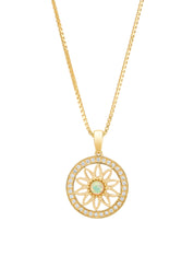 Birthstones yellow gold pendant opal (October)