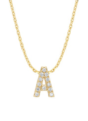 Yellow gold pendant A, 0.05 CT Diamond, Alphabet