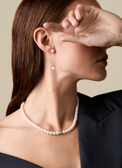 Yellow gold pearl chain rivièra