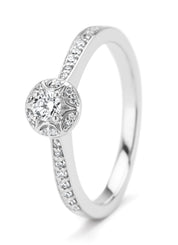 White gold ring, 0.24 ct diamond, solitary