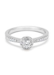 White gold ring, 0.24 ct diamond, solitary