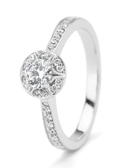 White gold ring, 0.46 ct diamond, solitary