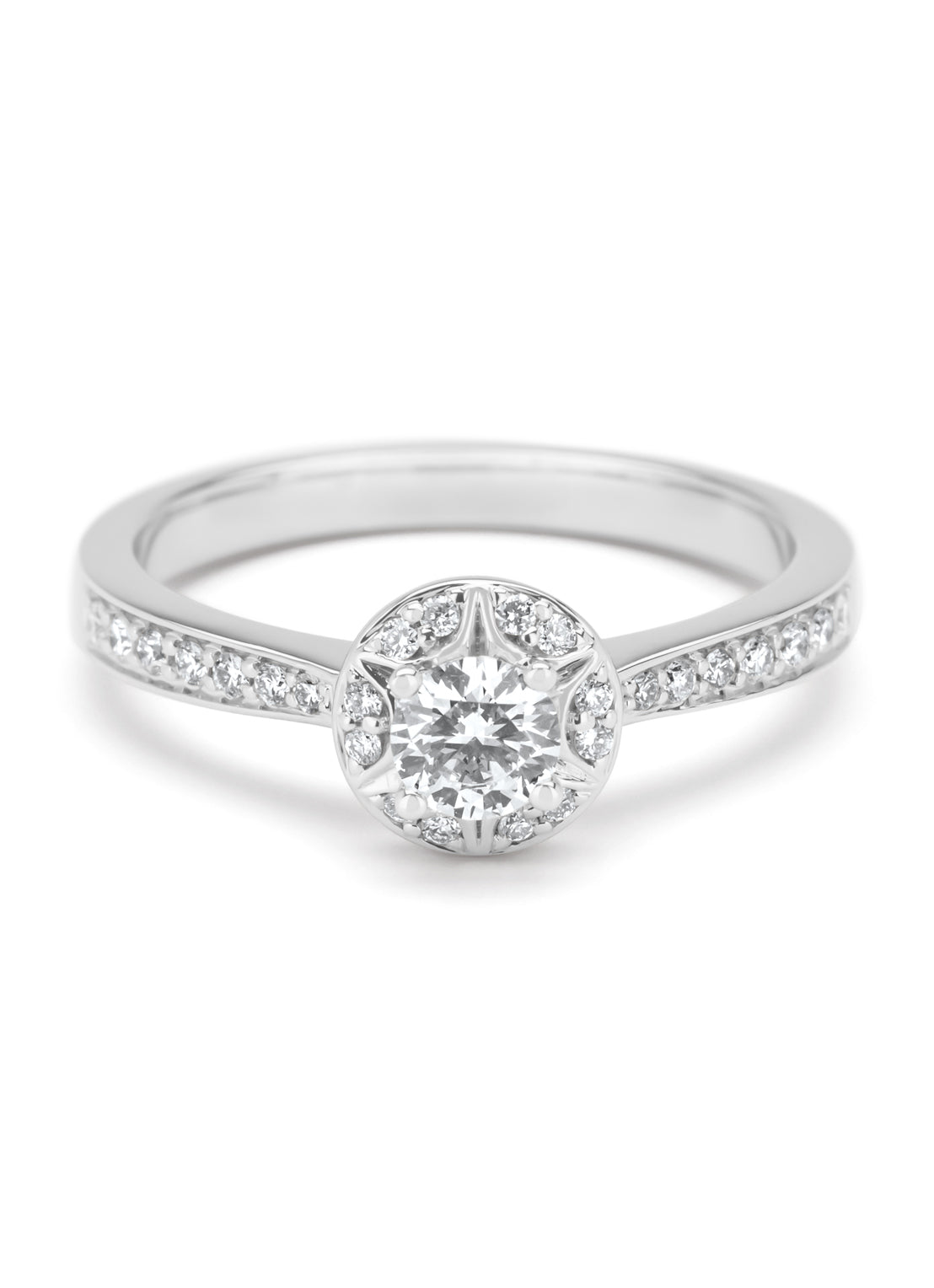 White gold ring, 0.46 ct diamond, solitary