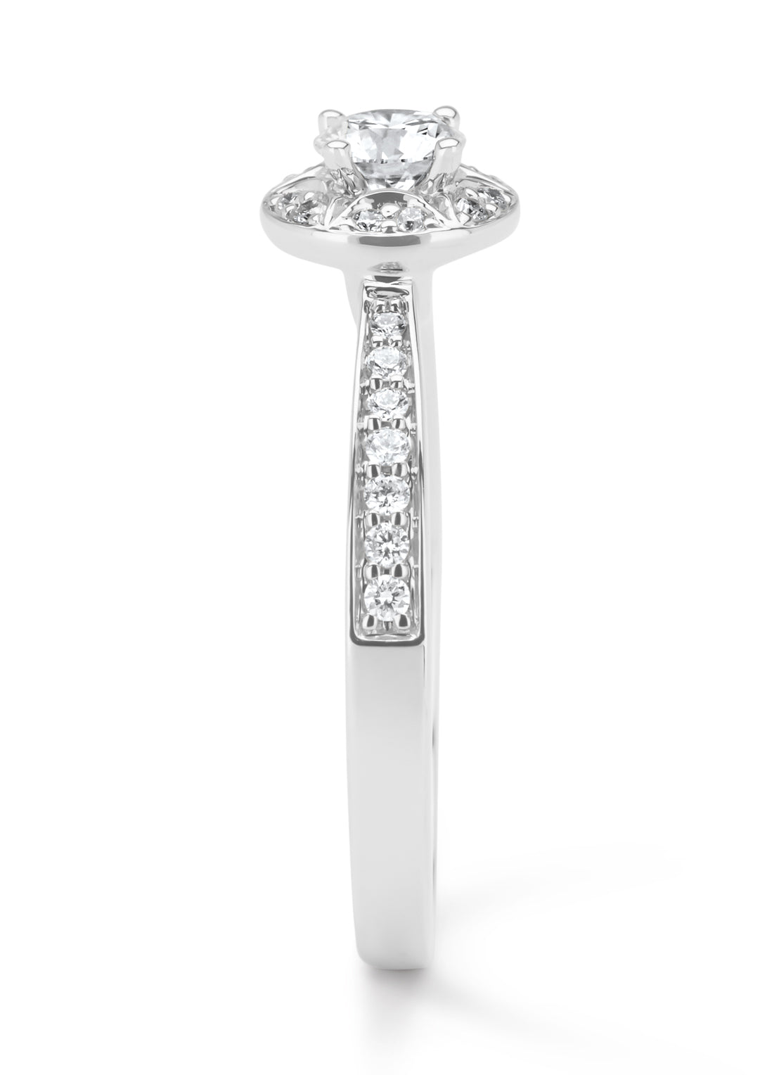White gold ring, 0.46 ct diamond, solitary