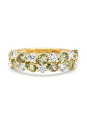 Geelgouden ring, 1.65 ct groene saffier, Eden