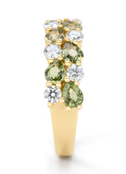 Geelgouden ring, 1.65 ct groene saffier, Eden