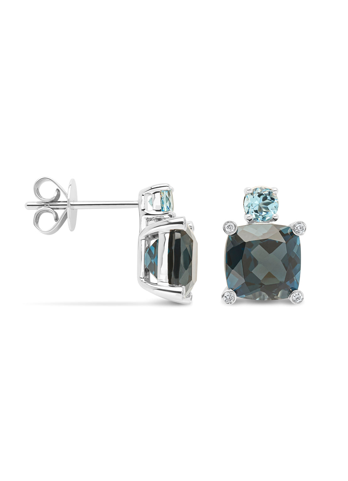 Witgouden oorsieraden, 5.95 ct london topaas, Fiësta