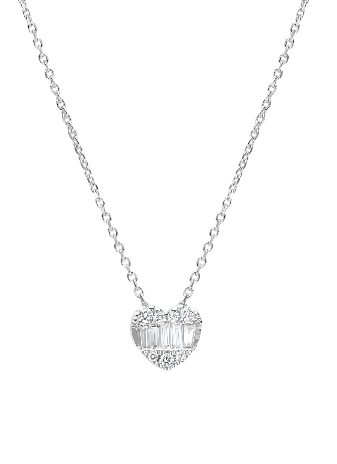 Witgouden collier, 0.27 ct diamant, Gallery