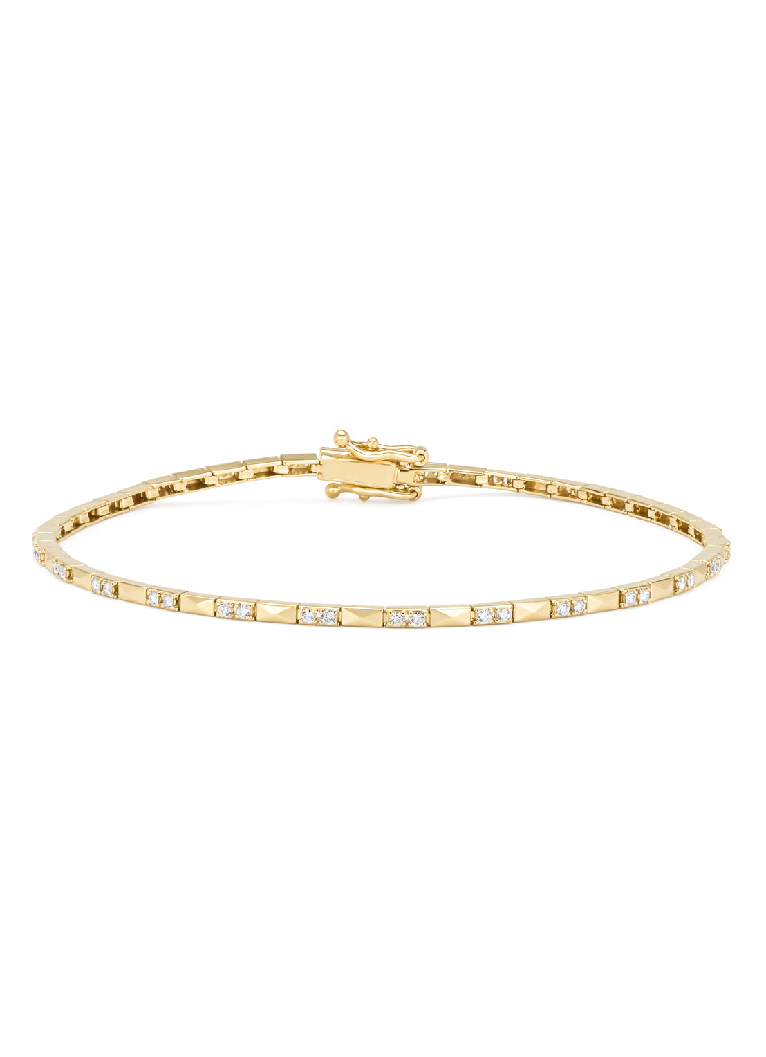 Yellow gold bracelet, 0.32 ct diamond, ensemble