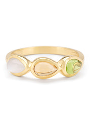 Yellow gold ring, 0.47 ct Kwarts, Little Drops