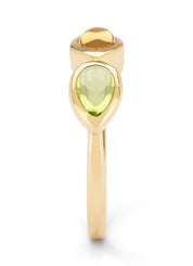 Yellow gold ring, 0.47 ct Kwarts, Little Drops