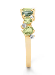 Yellow gold ring, 1.10 ct green sapphire, Eden