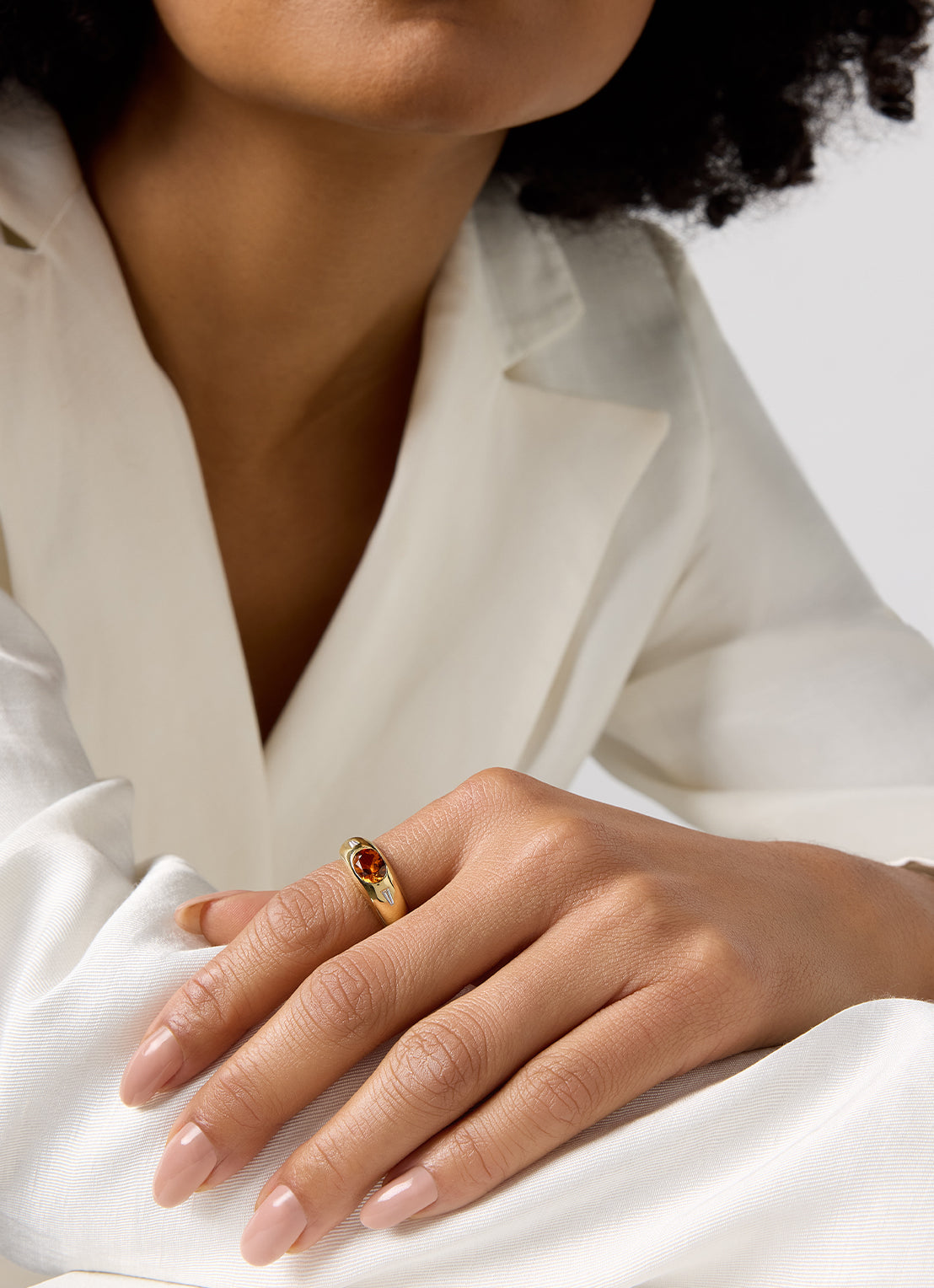 Yellow gold ring, 1.01 CT Madeira Citrien, Bold
