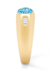 Yellow gold ring, 1.42 ct topaz, bold