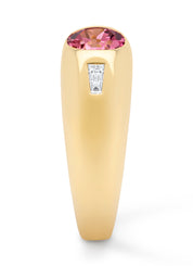 Yellow gold ring, 1.19 ct tourmaline, bold