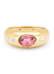 Yellow gold ring, 1.19 ct tourmaline, bold