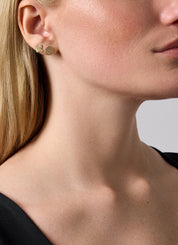 Yellow gold earring, 0.01 ct diamond, Marigold