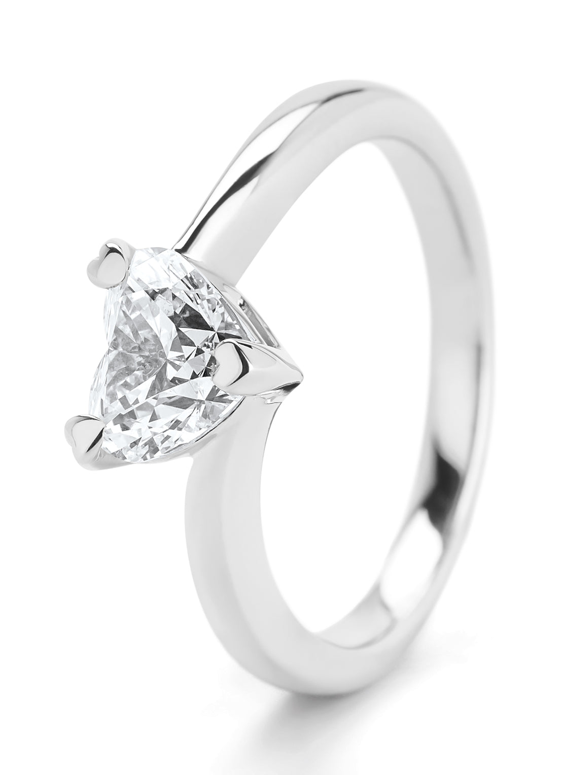 Witgouden ring, 1.01 ct diamant, Solitair