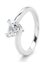 Witgouden ring, 1.01 ct diamant, Solitair