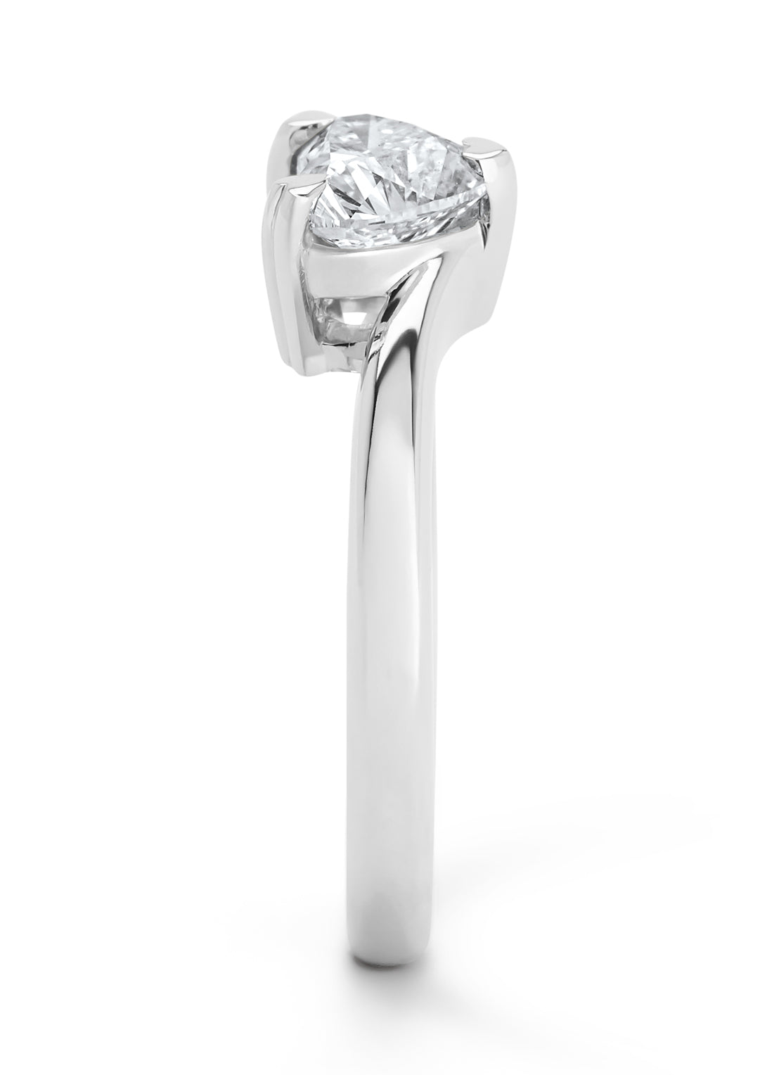 Witgouden ring, 1.01 ct diamant, Solitair