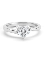 Witgouden ring, 1.01 ct diamant, Solitair
