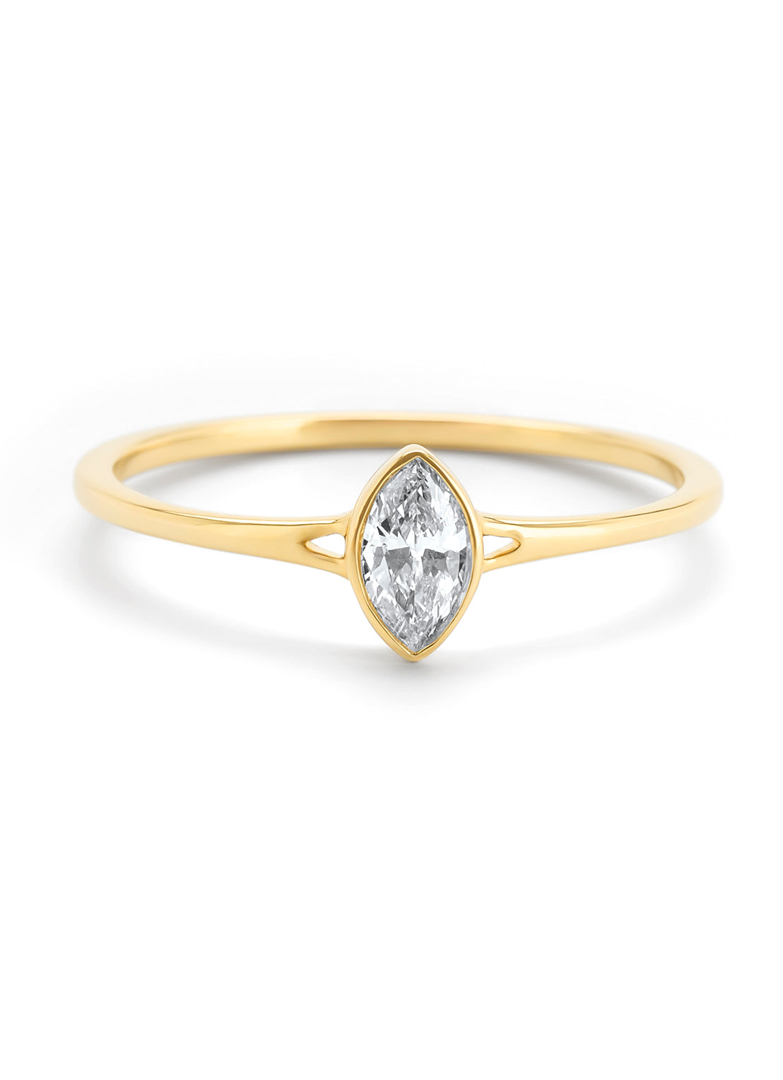Yellow gold ring, 0.20 ct diamond, Starlight