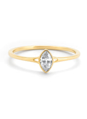Yellow gold ring, 0.20 ct diamond, Starlight