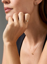 Yellow gold ring, 0.20 ct diamond, Starlight