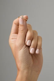 Yellow gold ring, 0.22 ct diamond, Starlight