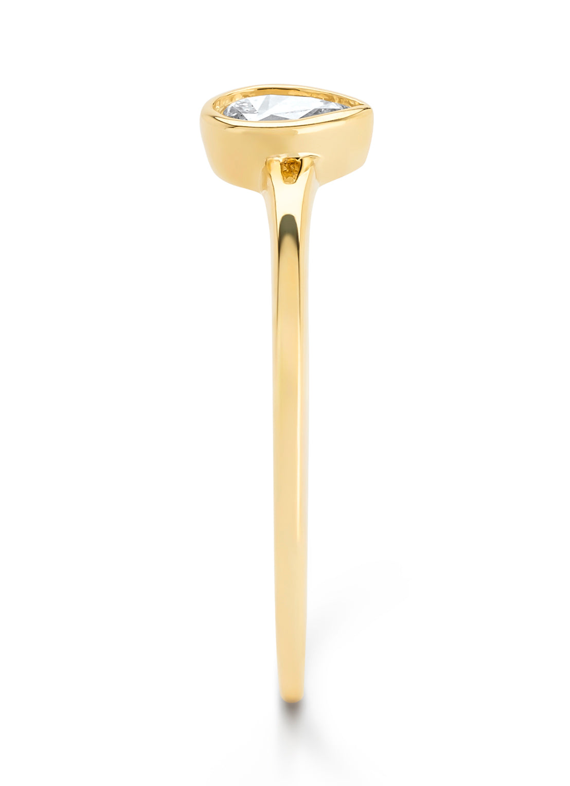 Geelgouden ring, 0.20 ct diamant, Starlight