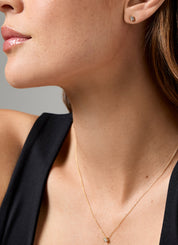 Yellow gold earrings, 0.22 ct diamond, Starlight