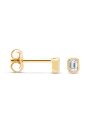 Yellow gold earrings, 0.22 ct diamond, Starlight