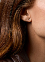 Yellow gold earrings, 0.23 ct diamond, Starlight