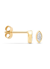 Yellow gold earrings, 0.21 ct diamond, Starlight