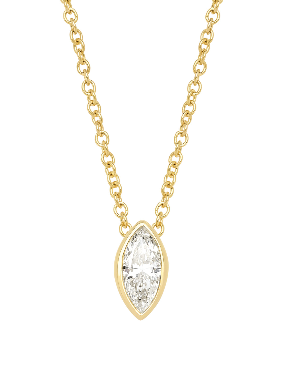 Yellow gold necklace, 0.22 ct diamond, Starlight