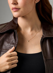 Yellow gold necklace, 0.22 ct diamond, Starlight