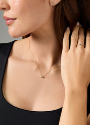 Yellow gold necklace, 0.21 ct diamond, Starlight