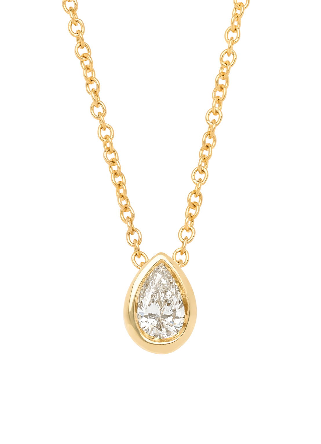 Yellow gold necklace, 0.20 ct diamond, Starlight