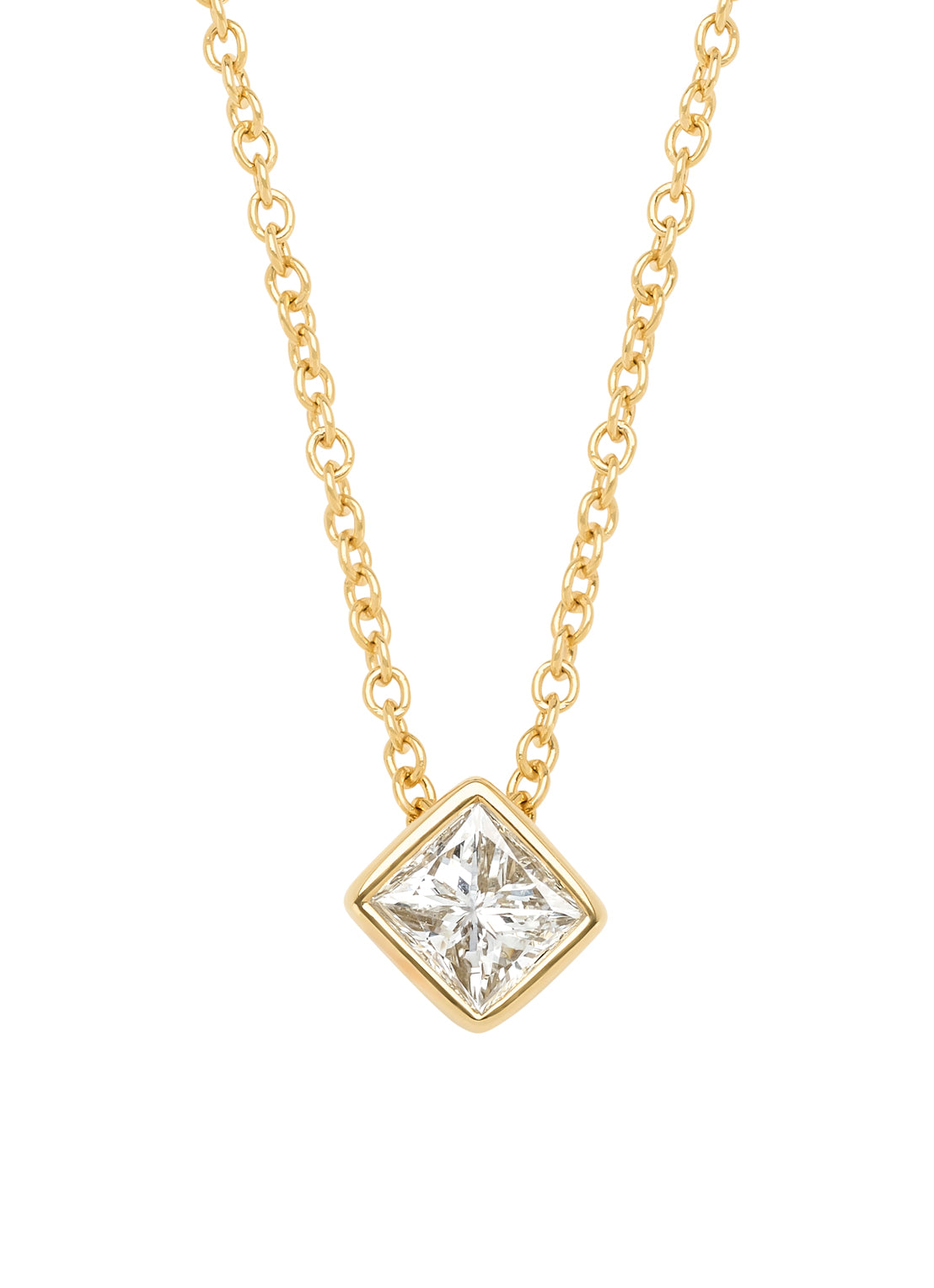 Yellow gold necklace, 0.20 ct diamond, Starlight