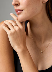 Yellow gold necklace, 0.20 ct diamond, Starlight