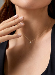 Yellow gold necklace, 0.20 ct diamond, Starlight